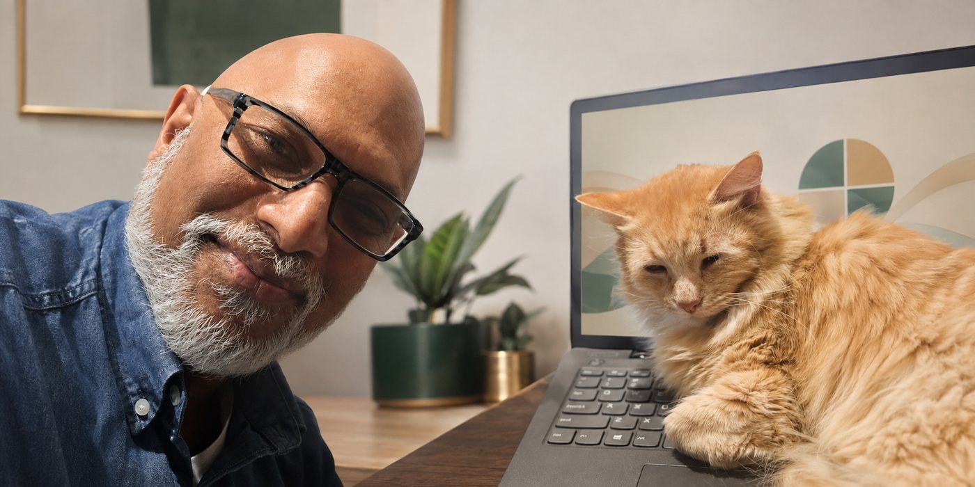 Dr Rodney M Kuppen with a cat